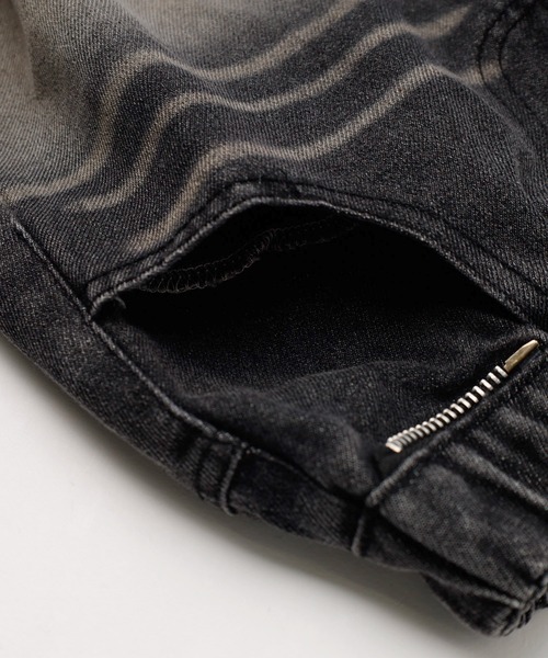 URBAN CHERRY(アーバンチェリー)の「チャックシャツドッキングデニムショートパンツ(デニムパンツ・キッズ・ブラック・120cm/130cm/140cm/150cm)」の4枚目の写真