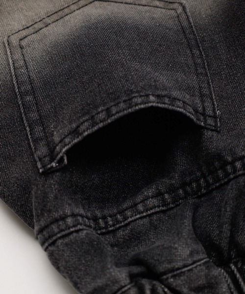 URBAN CHERRY(アーバンチェリー)の「チャックシャツドッキングデニムショートパンツ(デニムパンツ・キッズ・ブラック・120cm/130cm/140cm/150cm)」の8枚目の写真