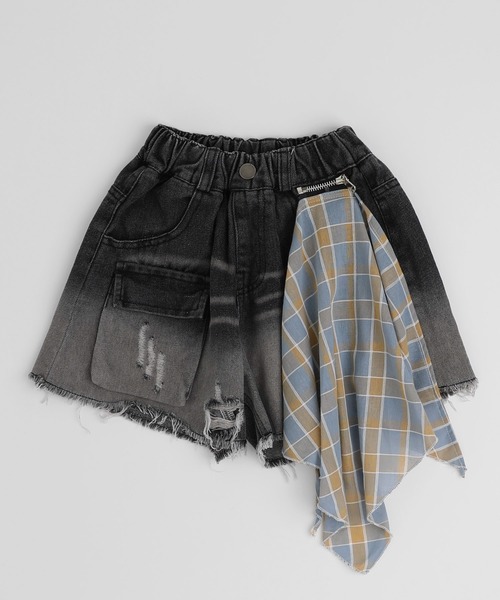 URBAN CHERRY(アーバンチェリー)の「チャックシャツドッキングデニムショートパンツ(デニムパンツ・キッズ・ブラック・120cm/130cm/140cm/150cm)」の20枚目の写真