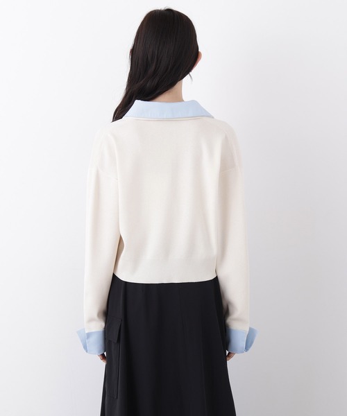 N.（N. Natural Beauty Basic）（エヌエヌナチュラルビューティーベーシック）の「シャツレイヤードニット（ニット/セーター・レディース・ホワイト系その他/ネイビー系/ブラウン系その他/ベージュ系その他・ﾌﾘ-）」の13枚目の写真