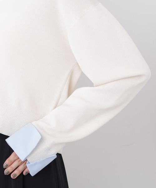 N.（N. Natural Beauty Basic）（エヌエヌナチュラルビューティーベーシック）の「シャツレイヤードニット（ニット/セーター・レディース・ホワイト系その他/ネイビー系/ブラウン系その他/ベージュ系その他・ﾌﾘ-）」の15枚目の写真