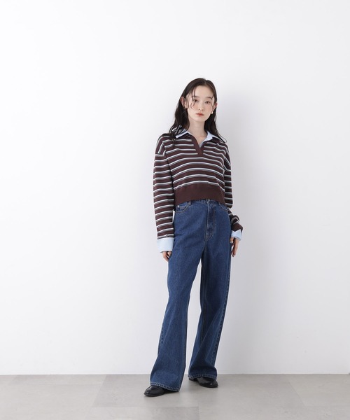 N.（N. Natural Beauty Basic）（エヌエヌナチュラルビューティーベーシック）の「シャツレイヤードニット（ニット/セーター・レディース・ホワイト系その他/ネイビー系/ブラウン系その他/ベージュ系その他・ﾌﾘ-）」の20枚目の写真
