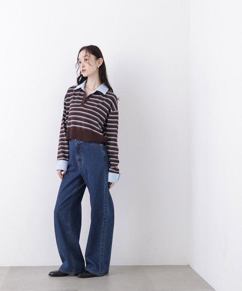 N.（N. Natural Beauty Basic）（エヌエヌナチュラルビューティーベーシック）の「シャツレイヤードニット（ニット/セーター・レディース・ホワイト系その他/ネイビー系/ブラウン系その他/ベージュ系その他・ﾌﾘ-）」の22枚目の写真