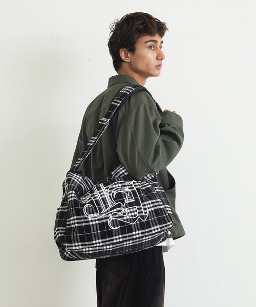 XLARGE(エクストララージ)の「PLAID TOTE BAG(トートバッグ・メンズ・ブラウン/ブラック/オリーブ・ONE SIZE)」の13枚目の写真