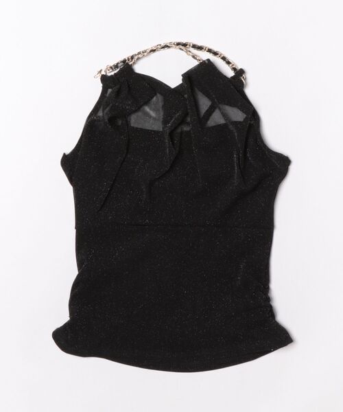 Ritzy(リッツィー)の「ドレープホルターネック・ノースリーブトップス(チェーンネックレス)(キャミソール・レディース・ブラウン/ブラック・MEDIUM/LARGE)」の10枚目の写真