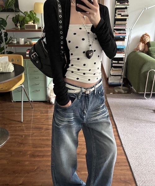 AVYL(アヴィル)の「ドット柄トップス(Tシャツ/カットソー・レディース・ブラック・M)」の8枚目の写真