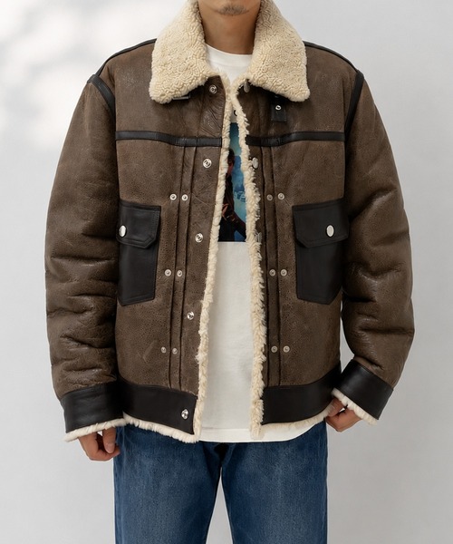 THE TOKYO(ザトウキョウ)の「【KENZO/ケンゾー】SHEARLING TRUCKER JACKET(ムートンコート・メンズ・ダークブラウン・MEDIUM/LARGE/X-LARGE)」の8枚目の写真