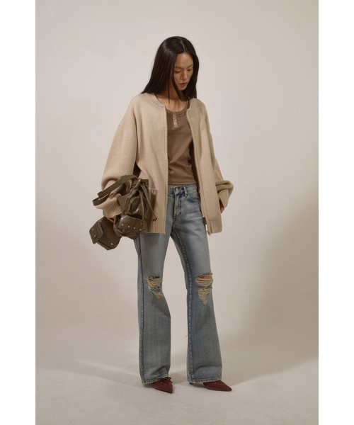 DEINET(ダイニット)の「RIPPED DAMAGE BOOTS CUT DENIM IN BLUE(デニムパンツ・レディース・その他・S/M)」の6枚目の写真