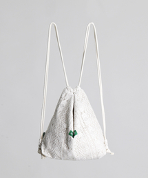 GREEN STUFF（グリーンスタッフ）の「rope bag R3 - ethnic lace ivory（バックパック/リュック）」