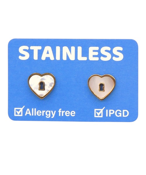 gargle(ガーグル)の「gargle ガーグル:STAINLESS ステンレスシリーズ ハートロック ピアス(ピアス(両耳用)・レディース・ゴールド/シルバー・FREE)」の5枚目の写真