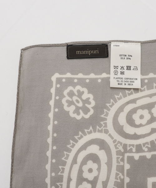 manipuri（マニプリ）の「《追加》manipuri マニプリ インドストール Tradition 120x120cm（ストール/ショール・レディース・グレー・FREE）」の3枚目の写真