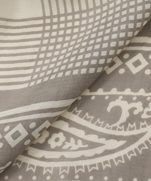 manipuri（マニプリ）の「《追加》manipuri マニプリ インドストール Tradition 120x120cm（ストール/ショール・レディース・グレー・FREE）」の7枚目の写真