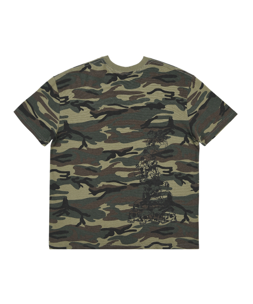 ERSCO(イーアルエスコ)の「スカルファイルカモTシャツ_カーキ(Tシャツ/カットソー・レディース・その他・X-LARGE/MEDIUM/LARGE)」の2枚目の写真