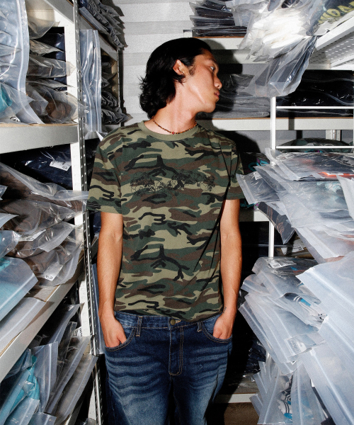 ERSCO(イーアルエスコ)の「スカルファイルカモTシャツ_カーキ(Tシャツ/カットソー・レディース・その他・X-LARGE/MEDIUM/LARGE)」の3枚目の写真