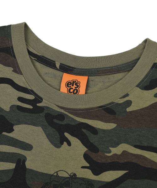 ERSCO(イーアルエスコ)の「スカルファイルカモTシャツ_カーキ(Tシャツ/カットソー・レディース・その他・X-LARGE/MEDIUM/LARGE)」の7枚目の写真