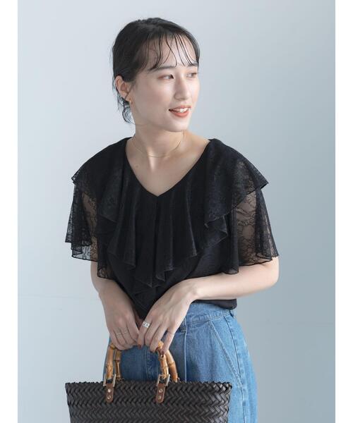 Te chichi(テチチ)の「ラッフルレースブラウス(シャツ/ブラウス・レディース・ブラック/オフホワイト・F)」の20枚目の写真