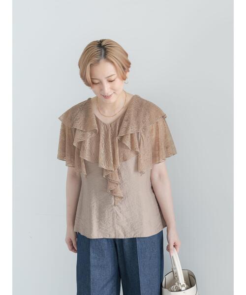 Te chichi(テチチ)の「ラッフルレースブラウス(シャツ/ブラウス・レディース・ブラック/オフホワイト・F)」の14枚目の写真