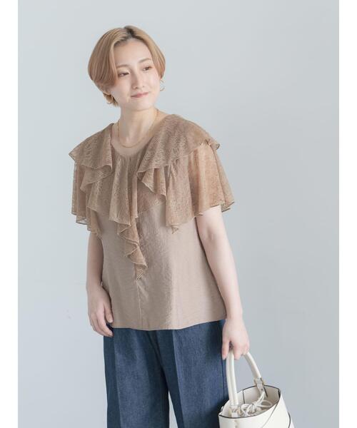 Te chichi(テチチ)の「ラッフルレースブラウス(シャツ/ブラウス・レディース・ブラック/オフホワイト・F)」の17枚目の写真