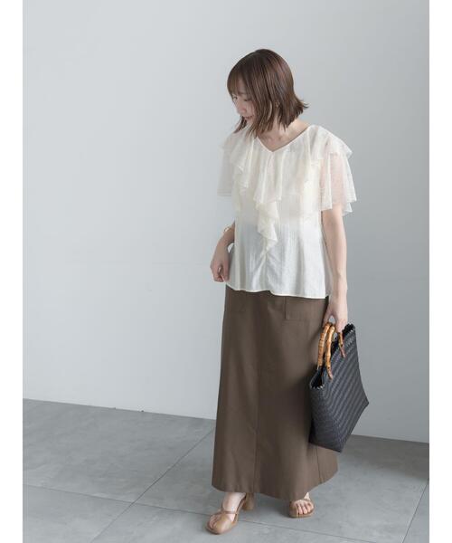 Te chichi(テチチ)の「ラッフルレースブラウス(シャツ/ブラウス・レディース・ブラック/オフホワイト・F)」の4枚目の写真
