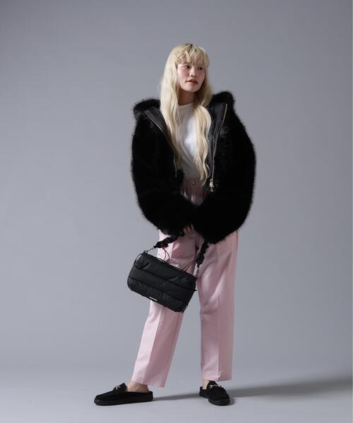 BEAVER(ビーバー)の「B omnivore/ビーオムニボー ECO FUR HOOD BLOUSON(ブルゾン・レディース・ブラック/グレー・FREE)」の12枚目の写真