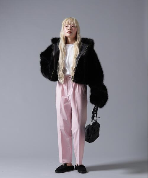 BEAVER(ビーバー)の「B omnivore/ビーオムニボー ECO FUR HOOD BLOUSON(ブルゾン・レディース・ブラック/グレー・FREE)」の14枚目の写真