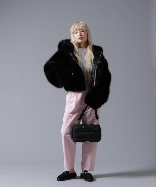 BEAVER(ビーバー)の「B omnivore/ビーオムニボー ECO FUR HOOD BLOUSON(ブルゾン・レディース・ブラック/グレー・FREE)」の15枚目の写真
