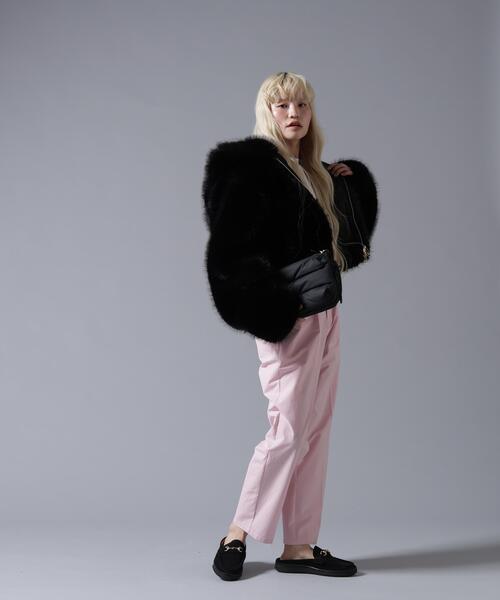 BEAVER(ビーバー)の「B omnivore/ビーオムニボー ECO FUR HOOD BLOUSON(ブルゾン・レディース・ブラック/グレー・FREE)」の16枚目の写真