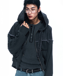 RSSC（アールエスエスシー）の「MIX CROP HOOD ZIPUP - CHARCOAL（パーカー）」