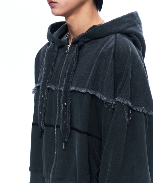 RSSC(アールエスエスシー)の「MIX CROP HOOD ZIPUP - CHARCOAL(パーカー・レディース・その他・1/2)」の7枚目の写真