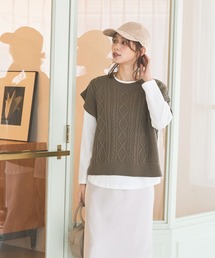 Tシャツ付ニットベスト