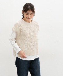 Tシャツ付ニットベスト
