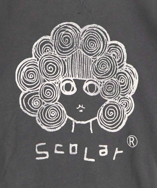 ScoLar(スカラー)の「163622:スカラーちゃん ピグメント染めプルオーバー(Tシャツ/カットソー・レディース・ブラウン/チャコールグレー・M)」の5枚目の写真