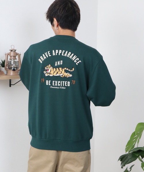 POWER TO THE PEOPLE(パワートゥーザピープル)の「アーチロゴトラ刺繍スウェット(スウェット・メンズ・キナリ/ダークグリーン/ブラック・MEDIUM/X-LARGE/LARGE)」の13枚目の写真