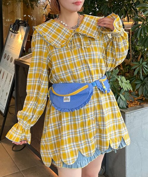 HELLO.SANFRANCISCO(ハローサンフランシスコ)の「【HELLO.SANFRANCISCO/ハローサンフランシスコ】リップフリルコンビウエストBAG(ボディバッグ/ウエストポーチ・レディース・ブルー/ピンク・ONE SIZE)」の6枚目の写真