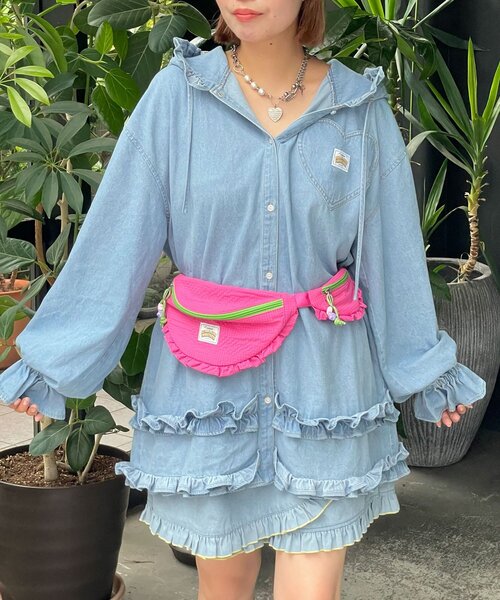 HELLO.SANFRANCISCO(ハローサンフランシスコ)の「【HELLO.SANFRANCISCO/ハローサンフランシスコ】リップフリルコンビウエストBAG(ボディバッグ/ウエストポーチ・レディース・ブルー/ピンク・ONE SIZE)」の14枚目の写真