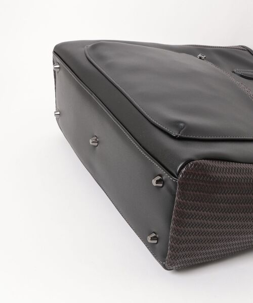 TAKA-Q(タカキュー)の「トート バッグ メンズ ビジネス 鞄 A4対応 クッションポケット 型押し 合成皮革 コンビ(トートバッグ・メンズ・ダークウッド・FREE)」の3枚目の写真