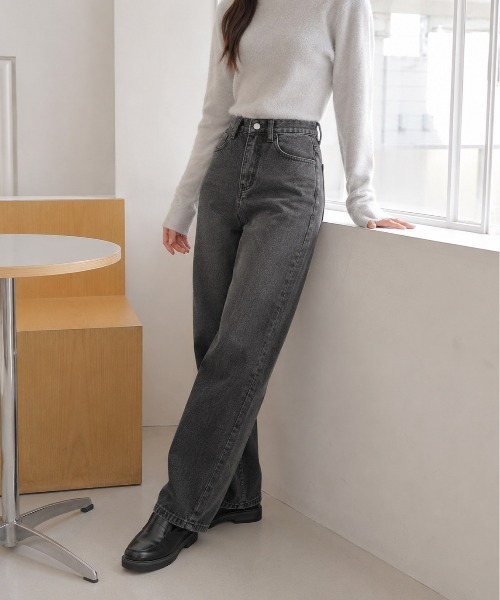 Mku Ekta（ムクエクタ）の「ハイウエストワイドレッグジーンズ（デニムパンツ・レディース・ブルー/ダークグレー・M/S/XL/L）」の18枚目の写真