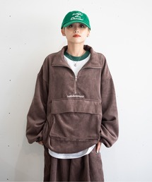 【bbO】コーデュロイハーフジップアノラック