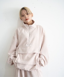 bashful base Oriental（バッシュフルベースオリエンタル）の「【bbO】コーデュロイハーフジップアノラック（スウェット）」