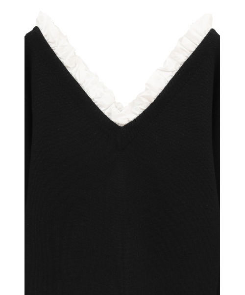 CLANE(クラネ)の「【CLANE/クラネ】2WAY FRILL V NECK KNIT TOPS/2WAYフリルVネックニットトップス(ニット/セーター・レディース・ベージュ/グレー/ブラック・1)」の5枚目の写真