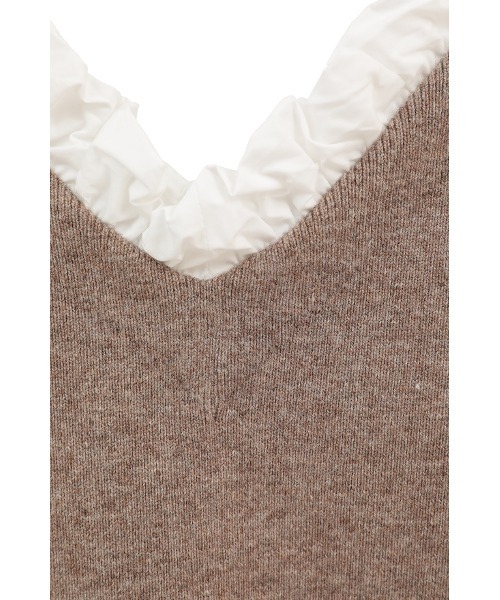 CLANE(クラネ)の「【CLANE/クラネ】2WAY FRILL V NECK KNIT TOPS/2WAYフリルVネックニットトップス(ニット/セーター・レディース・ベージュ/グレー/ブラック・1)」の7枚目の写真