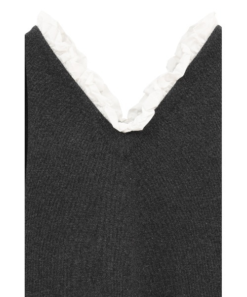CLANE(クラネ)の「【CLANE/クラネ】2WAY FRILL V NECK KNIT TOPS/2WAYフリルVネックニットトップス(ニット/セーター・レディース・ベージュ/グレー/ブラック・1)」の15枚目の写真