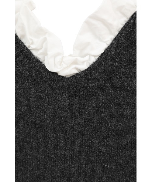 CLANE(クラネ)の「【CLANE/クラネ】2WAY FRILL V NECK KNIT TOPS/2WAYフリルVネックニットトップス(ニット/セーター・レディース・ベージュ/グレー/ブラック・1)」の12枚目の写真