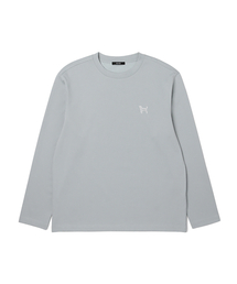 男女共用ベーシック長袖クルーネックTシャツ (LT-BLUE) (HA2LT92-42)