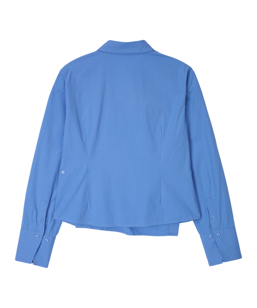 BITTER CELLS(ビターセルズ)の「ツイストクロップシャツ-ブルー(シャツ/ブラウス・レディース・その他・SMALL/MEDIUM)」の3枚目の写真