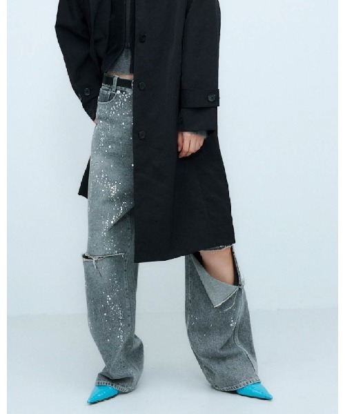 THINGS THAT MATTER(シングス ザット マター)の「SPARKLE DENIM PANTS/スパークルデニムパンツ(デニムパンツ・レディース・ブルー/ブラック・1/2)」の8枚目の写真