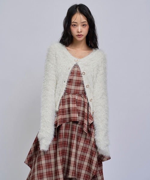 REDYAZEL(レディアゼル)の「チェックキャミソールティアードロングワンピース(ワンピース・レディース・ブラウン系その他/レッド系その他/ブルー系その他・FREE)」の11枚目の写真