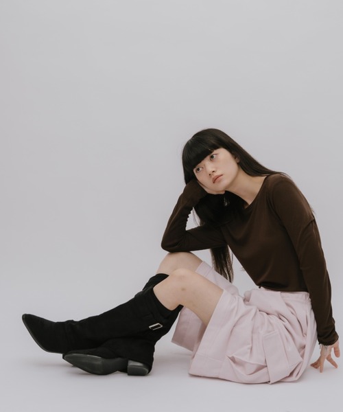 duei（デュイ）の「フェイクスエードベルトカバーブーツ（ブーツ・レディース・ブラック/ベージュ・M/L/S）」の14枚目の写真