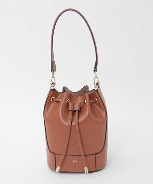 MK MICHEL KLEIN（エムケーミッシェルクラン）の「[2way]バケツ型巾着バッグ（ショルダーバッグ・レディース・サンドベージュ/ブラック・38）」の3枚目の写真