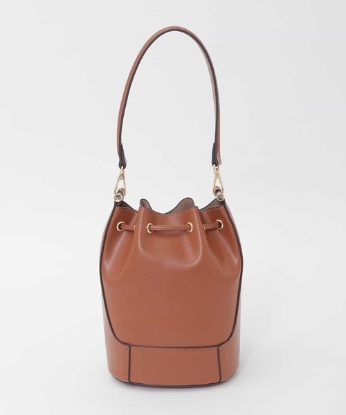 MK MICHEL KLEIN（エムケーミッシェルクラン）の「[2way]バケツ型巾着バッグ（ショルダーバッグ・レディース・サンドベージュ/ブラック・38）」の5枚目の写真